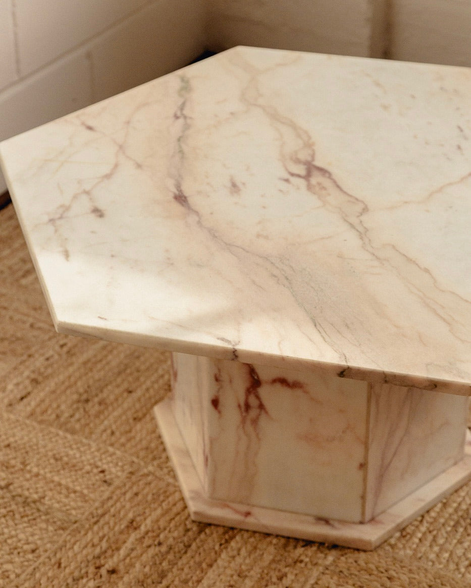 Italian Pink Marble Coffee Table