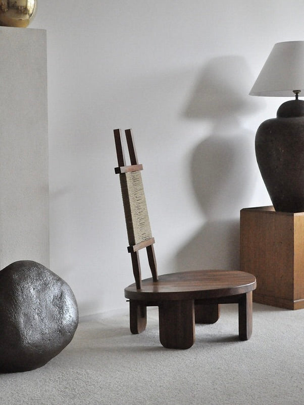 'Wilson' Wallnut-rope Chair — detail view