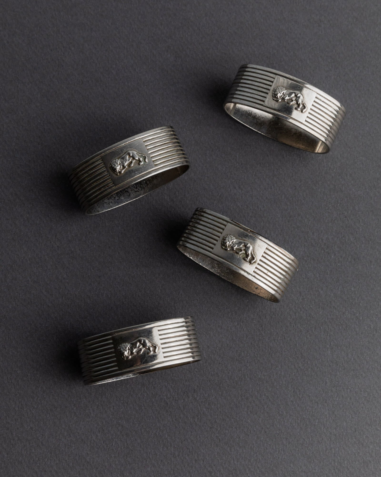 1960s Silver Plated Napkin Rings, Set of 4