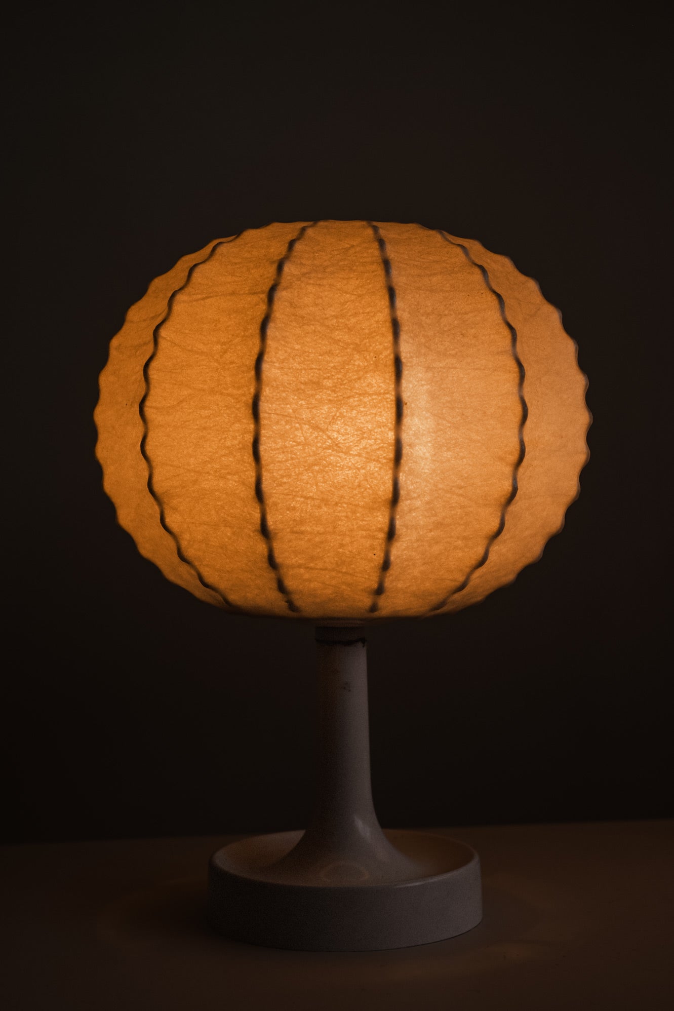 Pair of Cocoon Table Lamps by Friedel Wauer for Goldkant Leuchten, 1970s — side angle