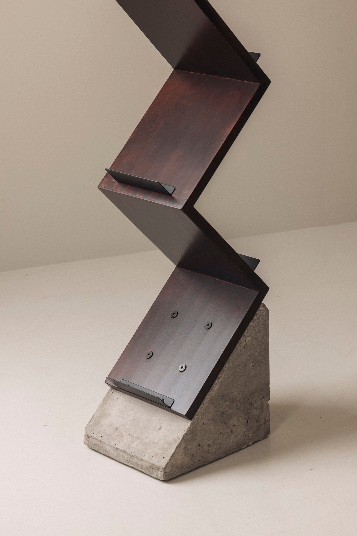 Magazine ‘Zink’ shelf by Jonas Bohlin for Källemo, Sweden 1984 — lifestyle setting