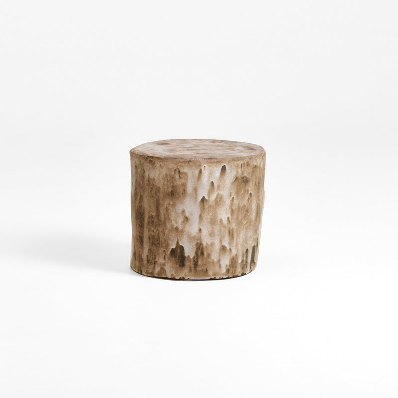 Ceramic Side Table (small) — close-up of textured brown ceramic surface