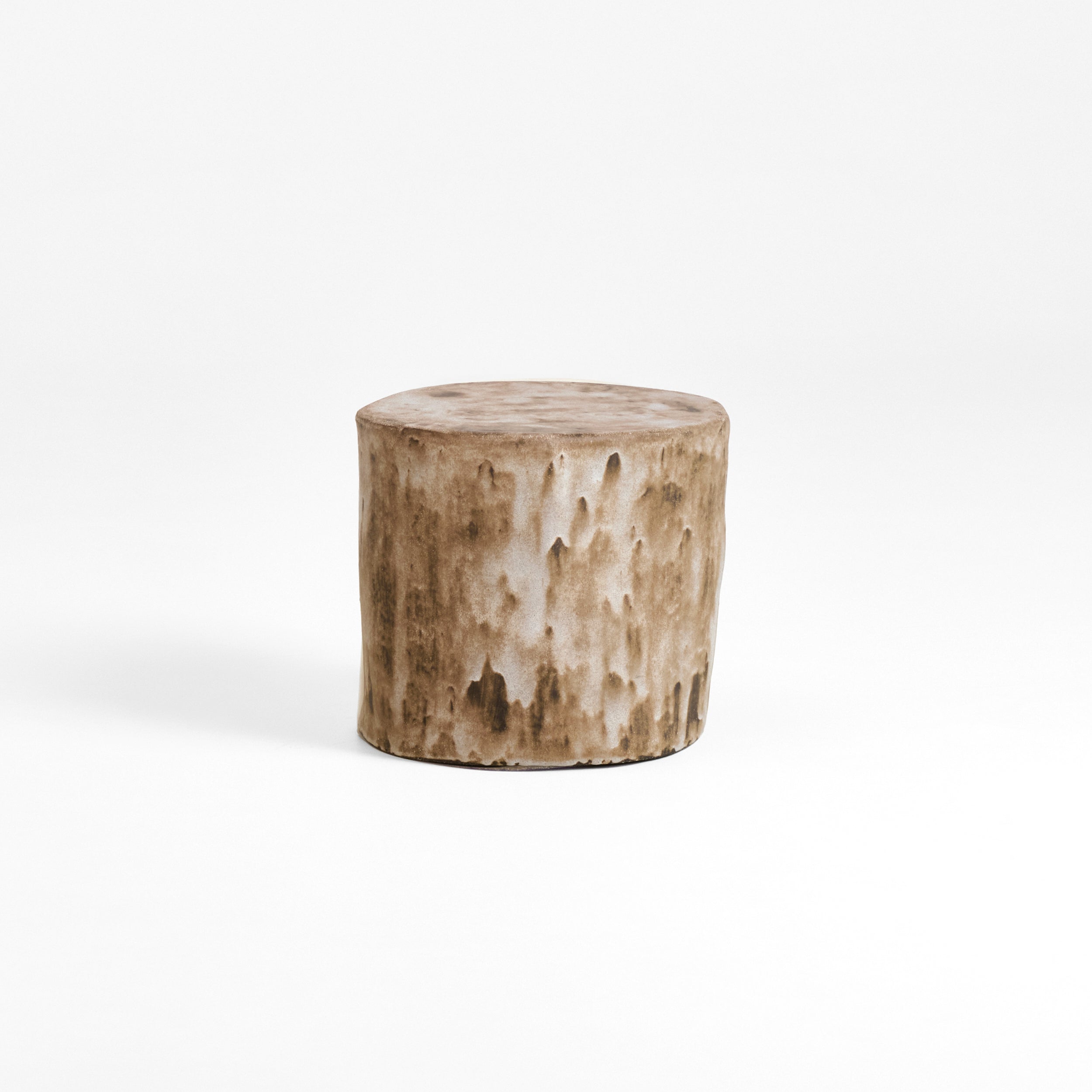 Ceramic Side Table (small) — close-up of textured brown ceramic surface
