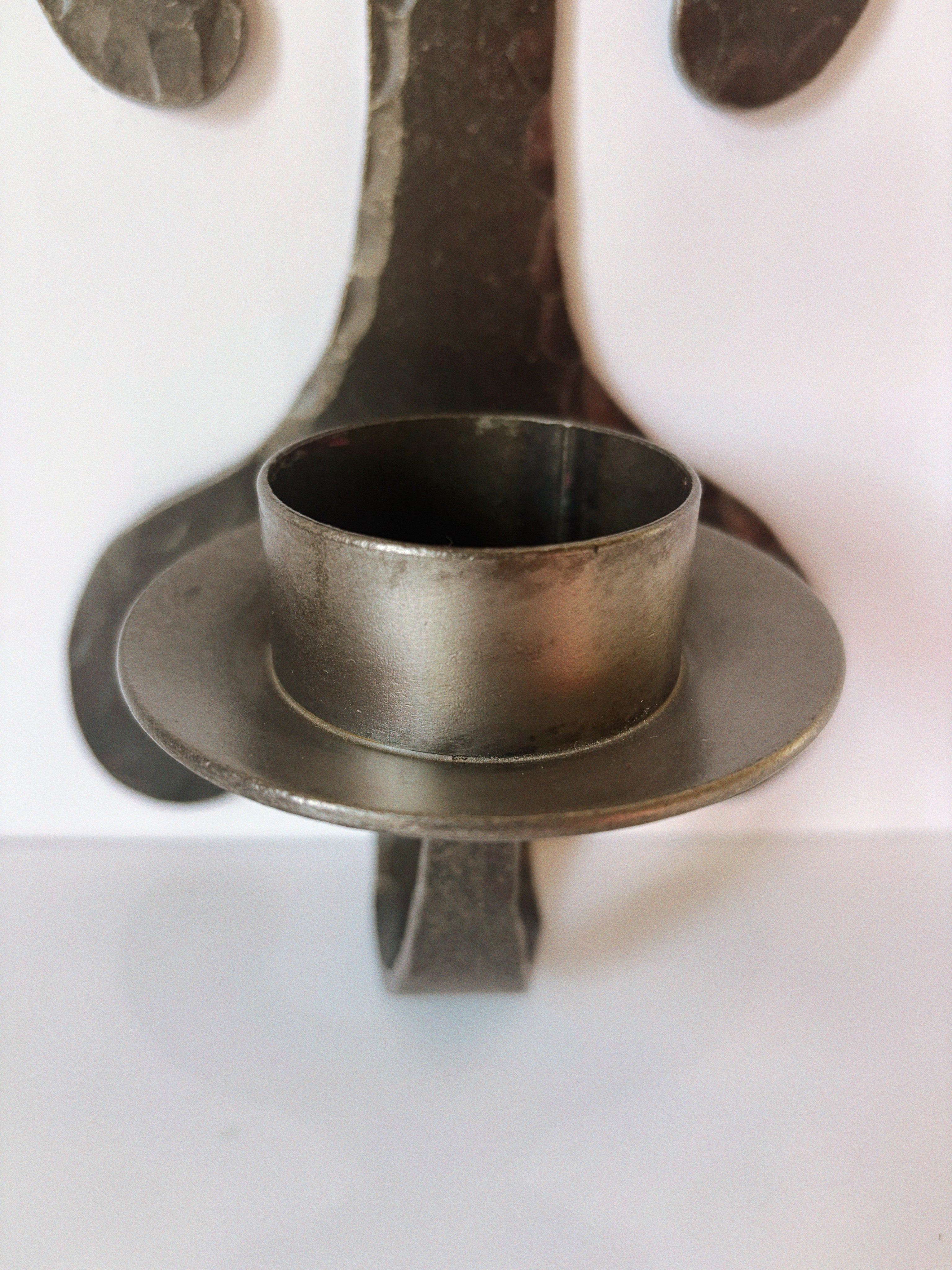 Modernist Scandinavian Wall Candleholder — close-up