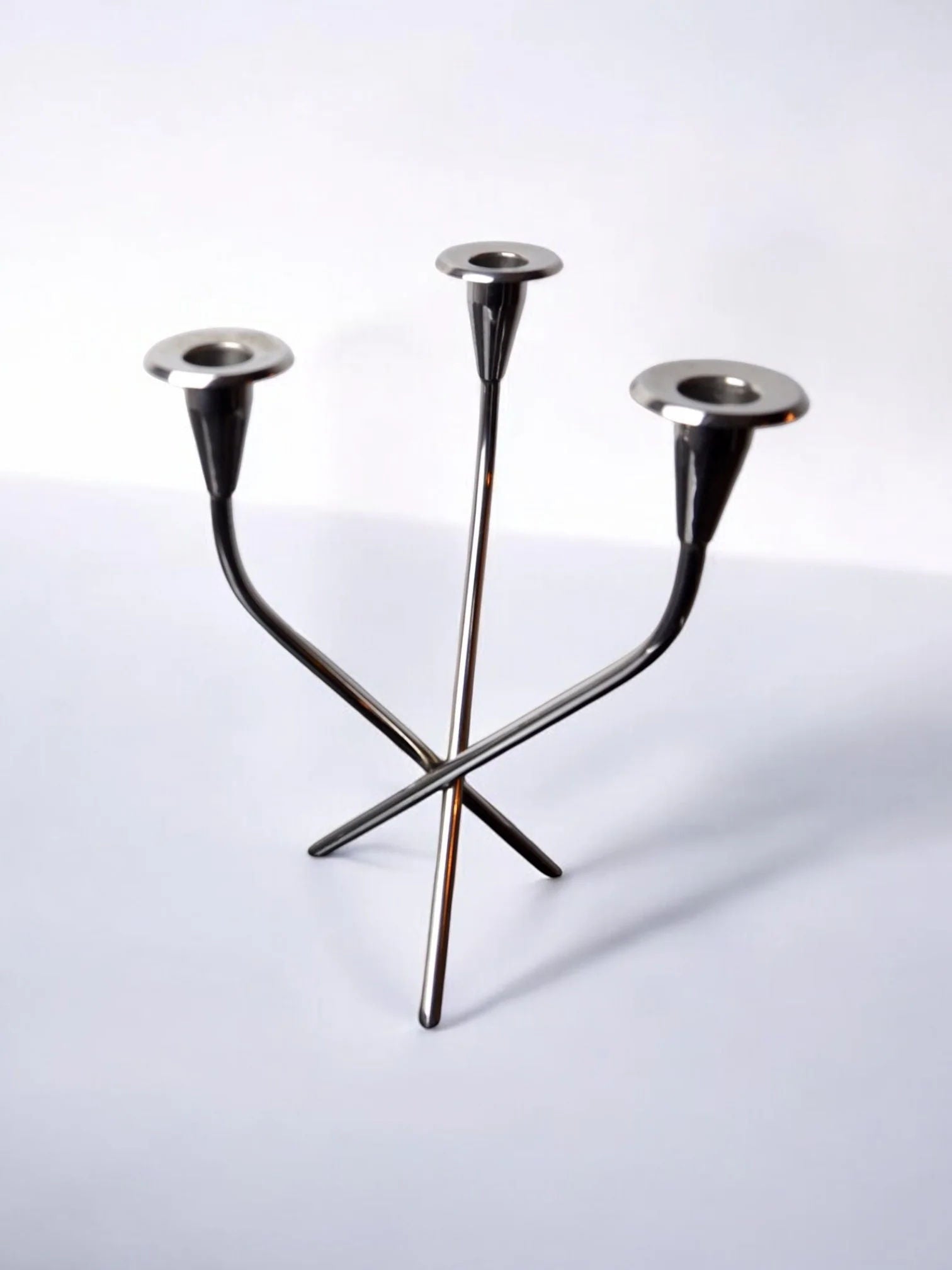 Scandinavian Candleholder, Sweden, 1970 — angled view on white background
