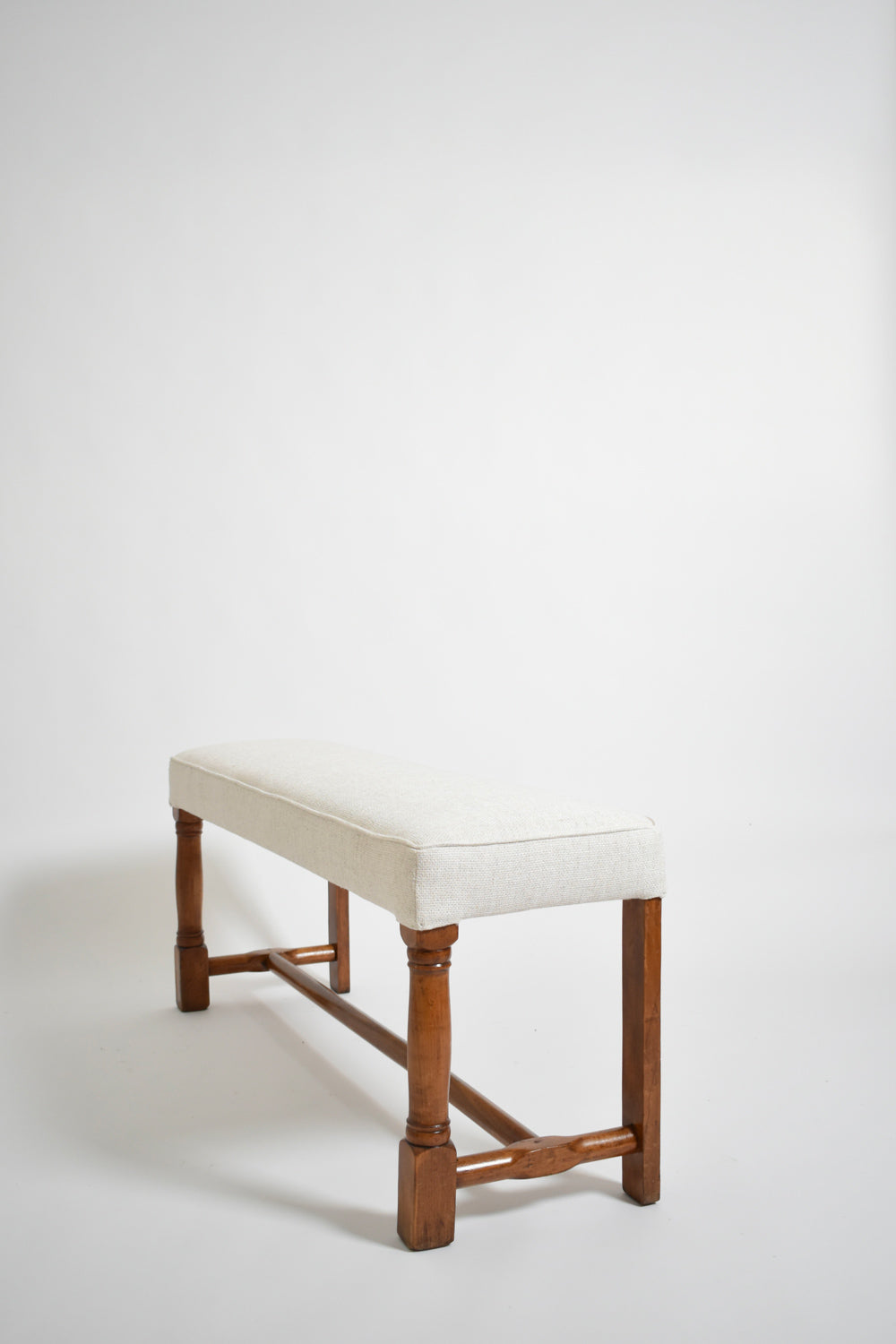 Beechwood piano stool, 1910s — side angle