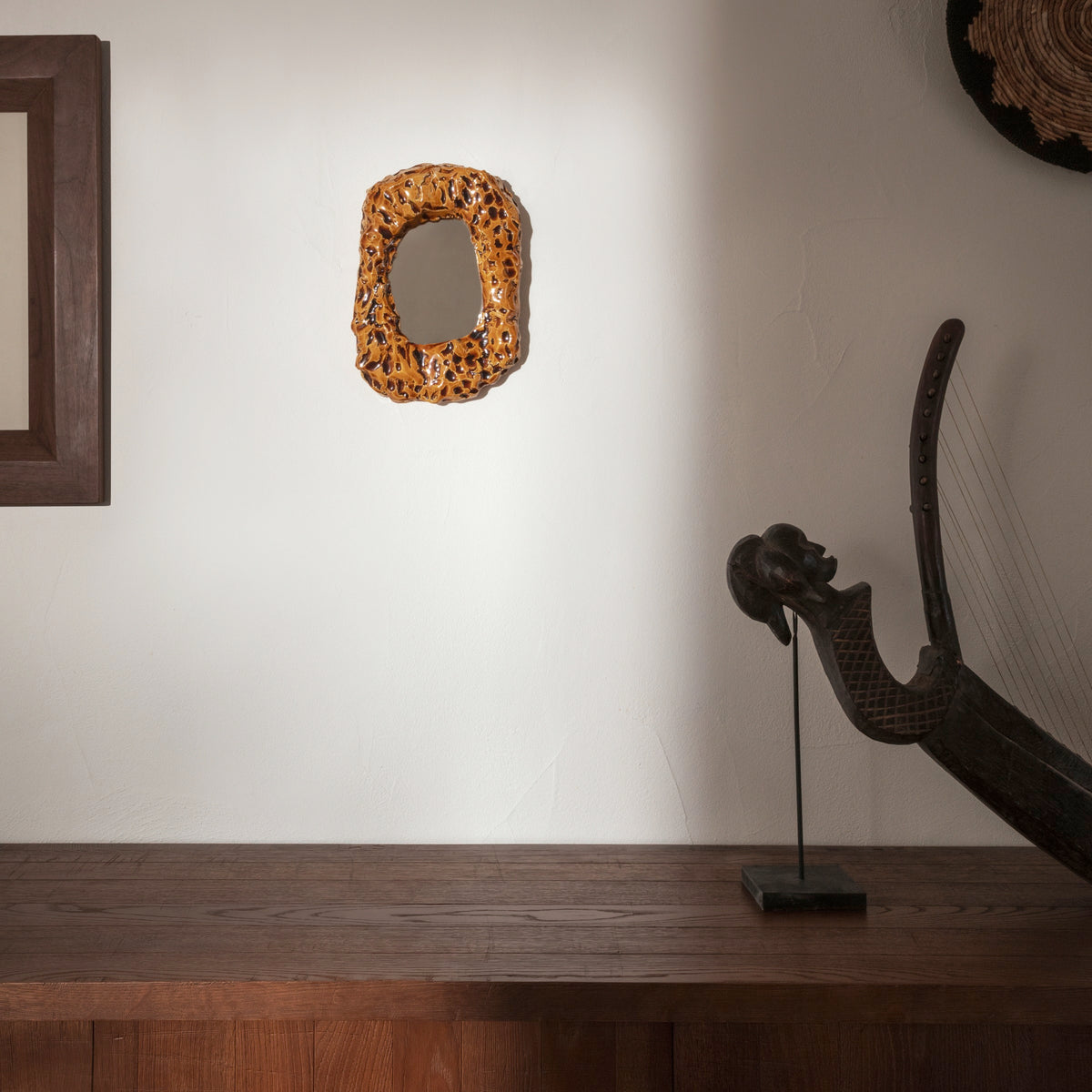 Massa - artisanal ceramic mirror — lifestyle setting