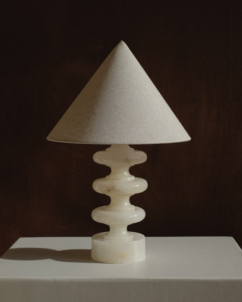 Sculptural Alabaster Table Lamp by septembre studios | The Oblist — handcrafted alabaster, neutral color