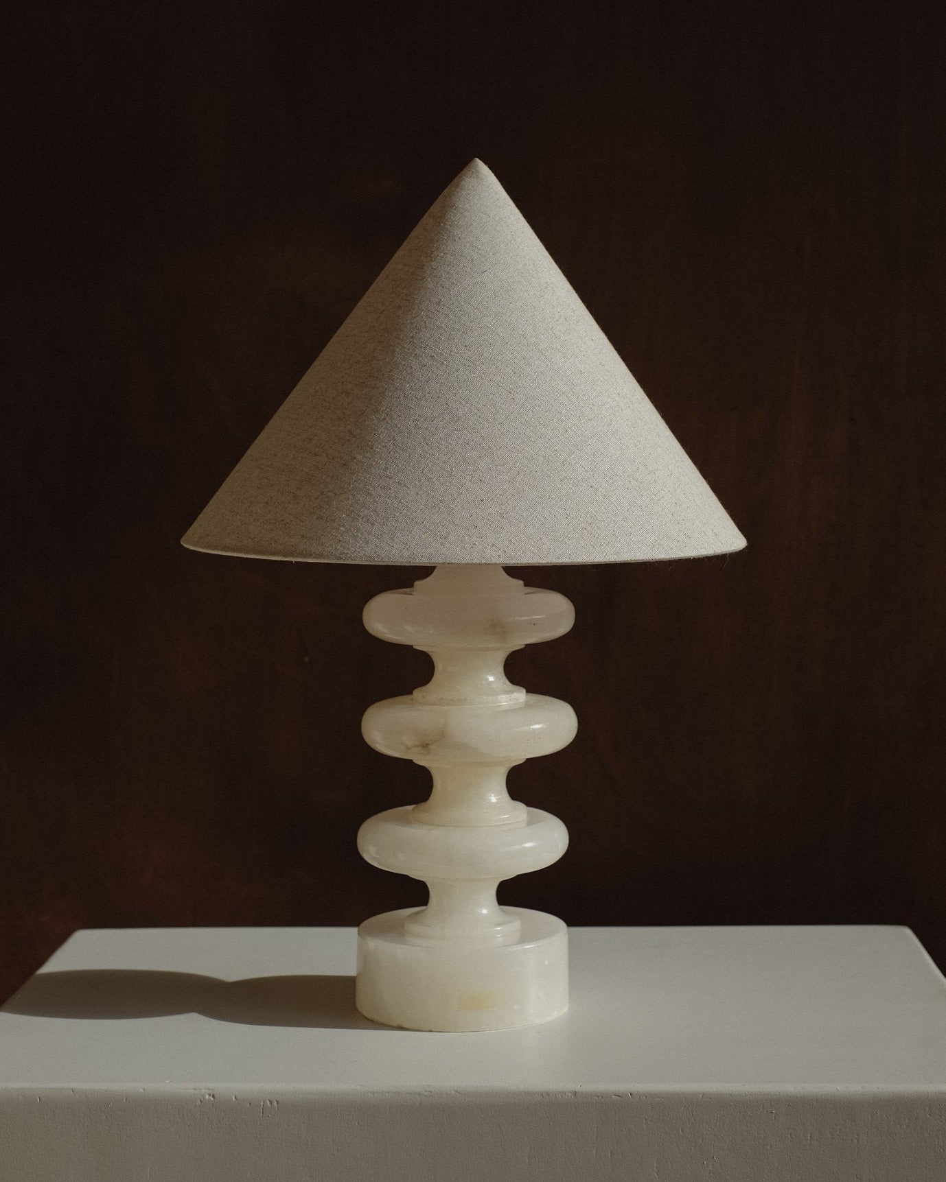 Sculptural Alabaster Table Lamp by septembre studios | The Oblist — handcrafted alabaster, neutral color