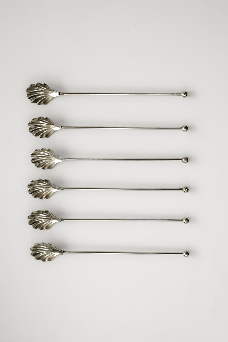 Silver-Plated Shell Cocktail Spoons by septembre studios | The Oblist