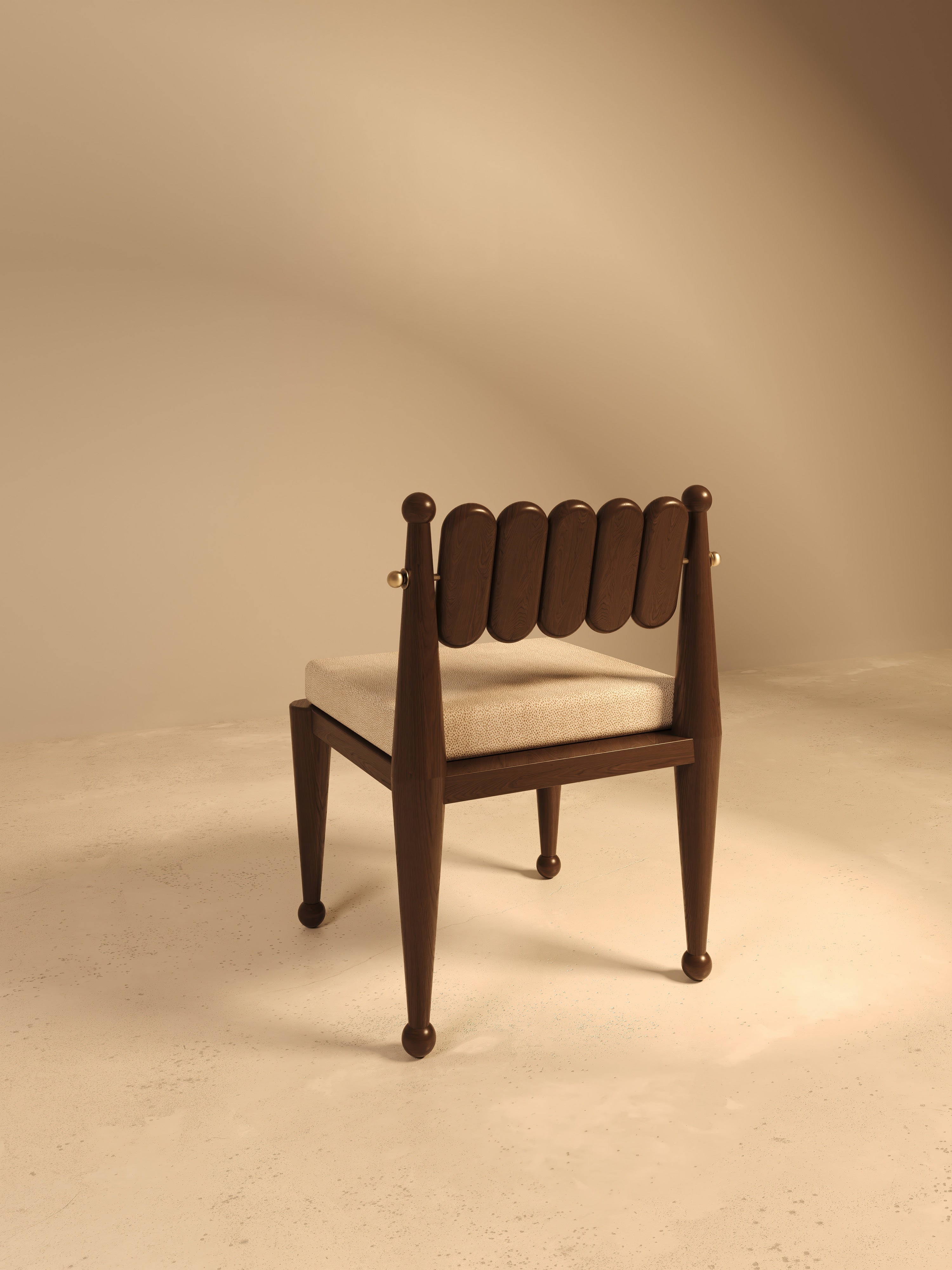 Simorgh III Chair in Walnut and Brass