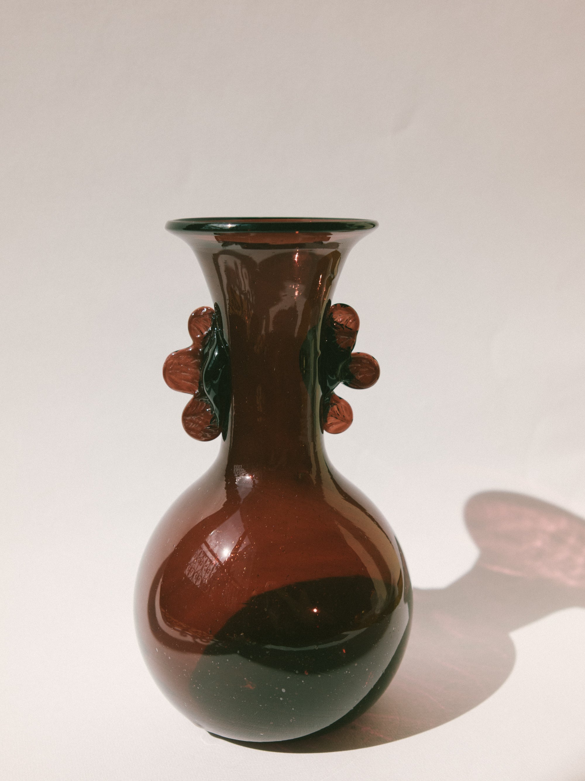Murano Glass Vase, Aubergine Tone, Italy, 1970s — detail view