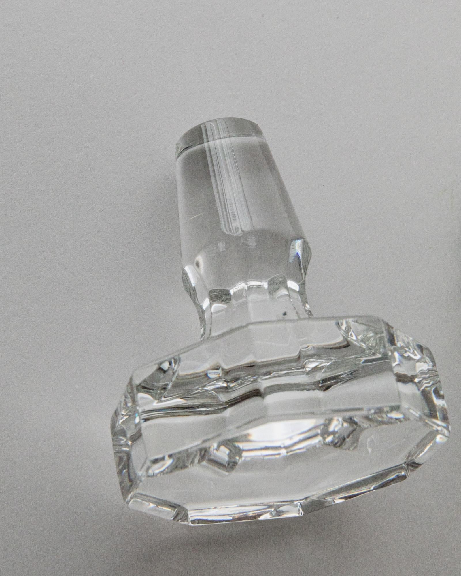 1960s Murano Glass Decanter — top view of clear glass stopper
