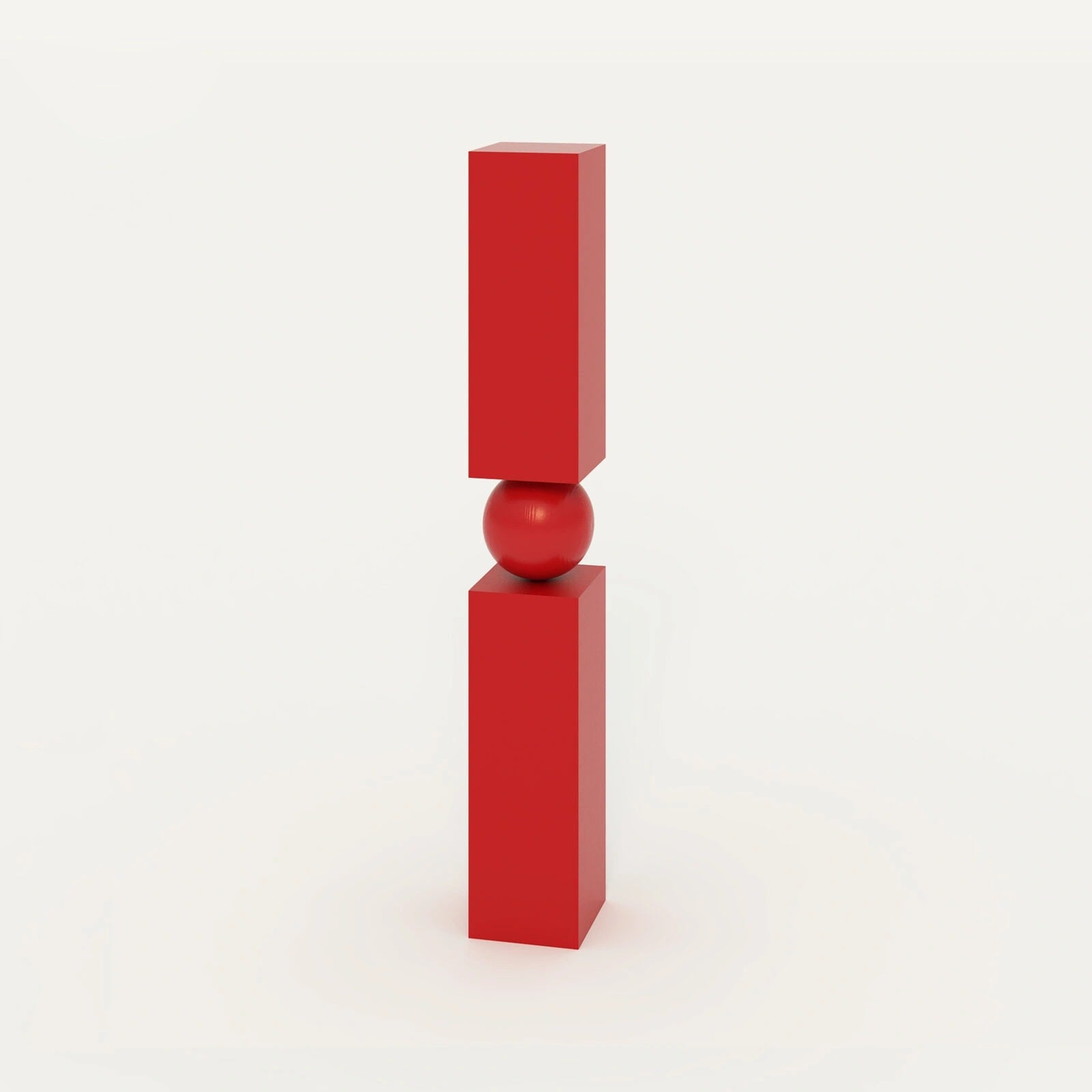 Pecan' Long Shelf — back view highlighting bold red color and design