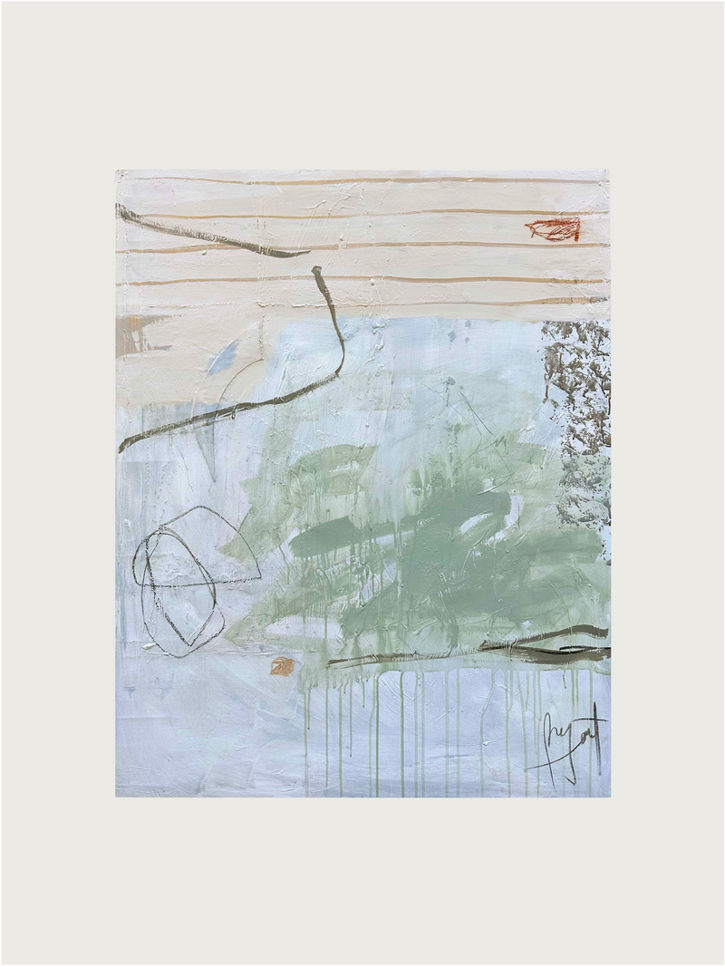 Lejanías' Painting by Paula Piquet | The Oblist — abstract green tones, contemporary art