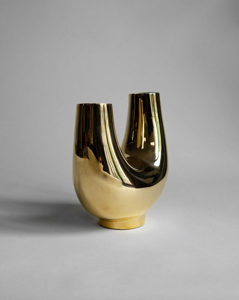 Kazumi Vase - Brass — close-up of polished brass surface