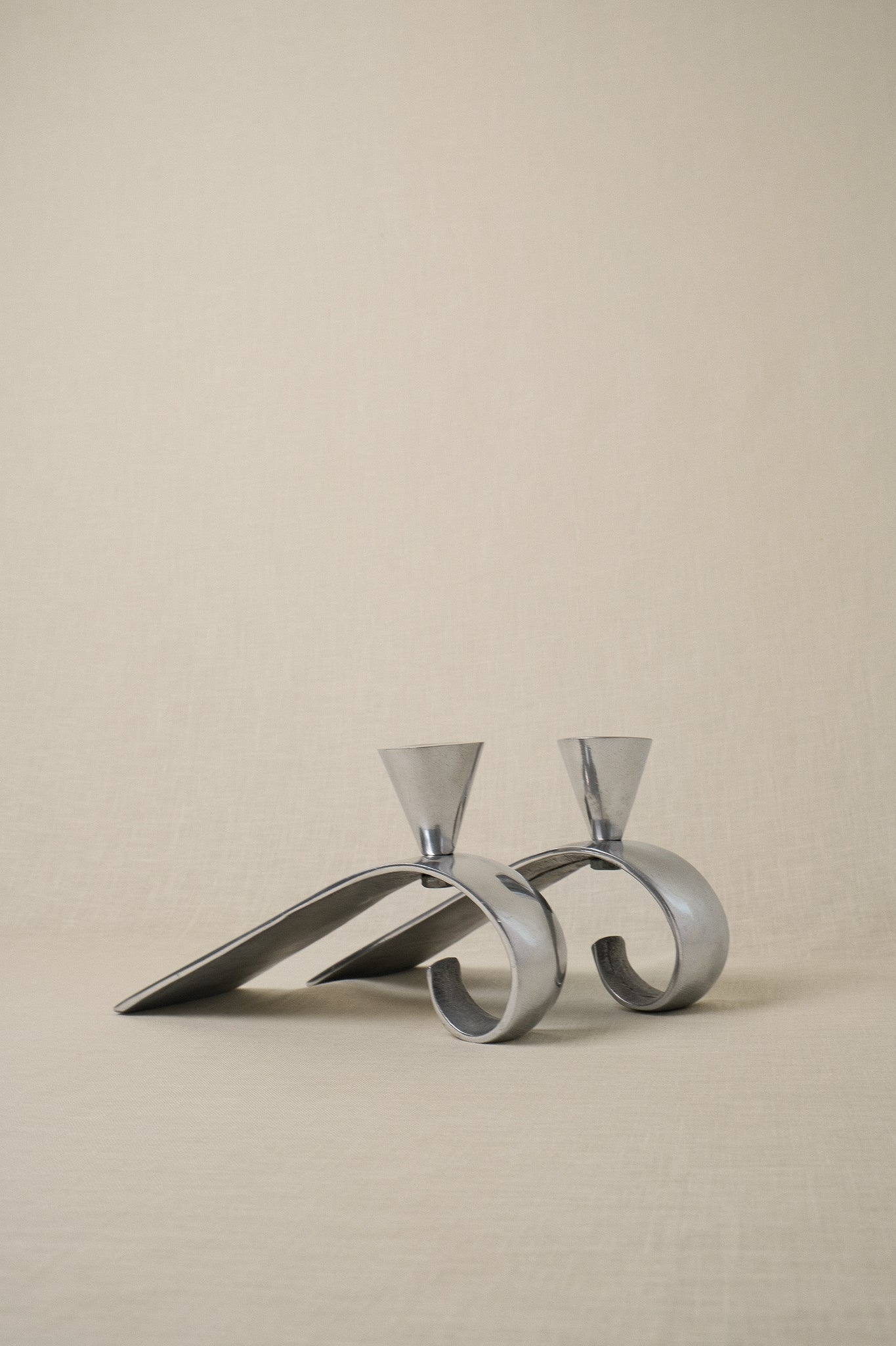 Set of 2 Comma Candlesticks, Attributed to Matthew Hilton — lifestyle setting