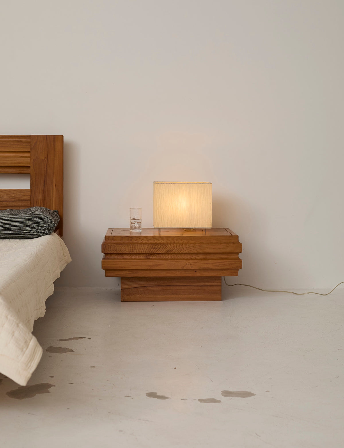 Regain Normandie one-drawer side table in solid elm — view 9