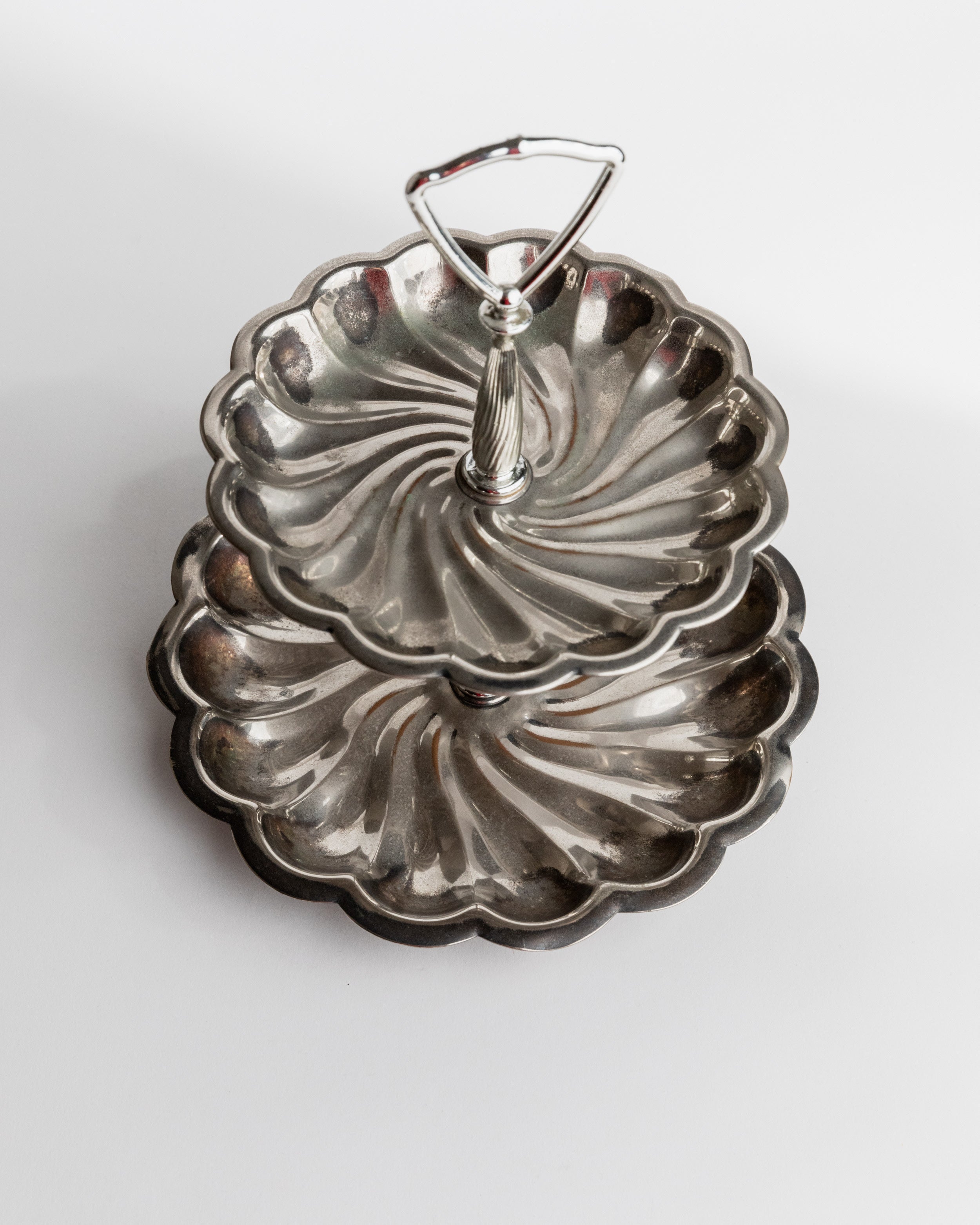 Vintage 1950s Silver Plated Étagère, 3 Level Design Italy, Elegant Classic Style