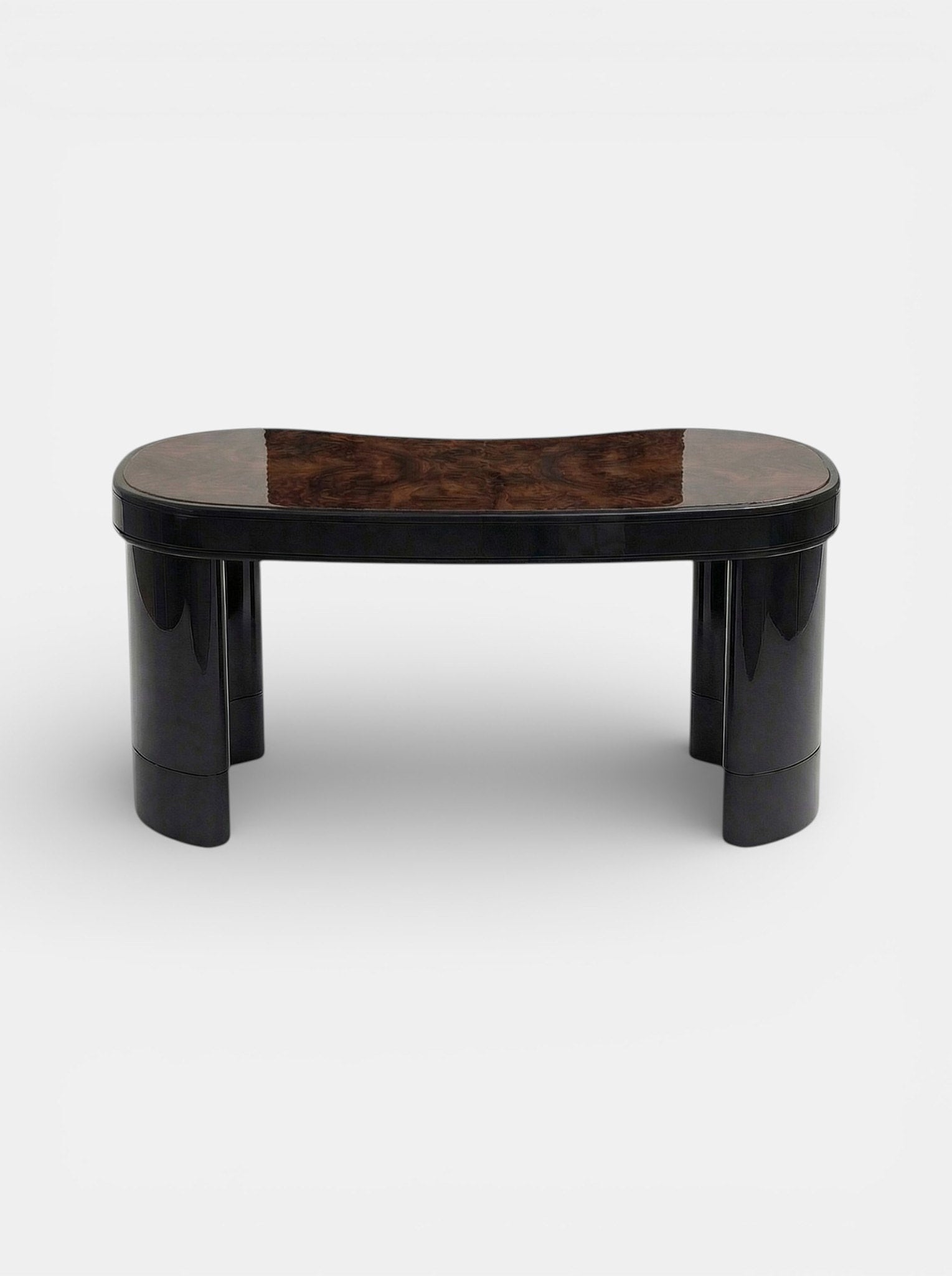 Nicola Black And Burl Wood Desk by Marbera | The Oblist