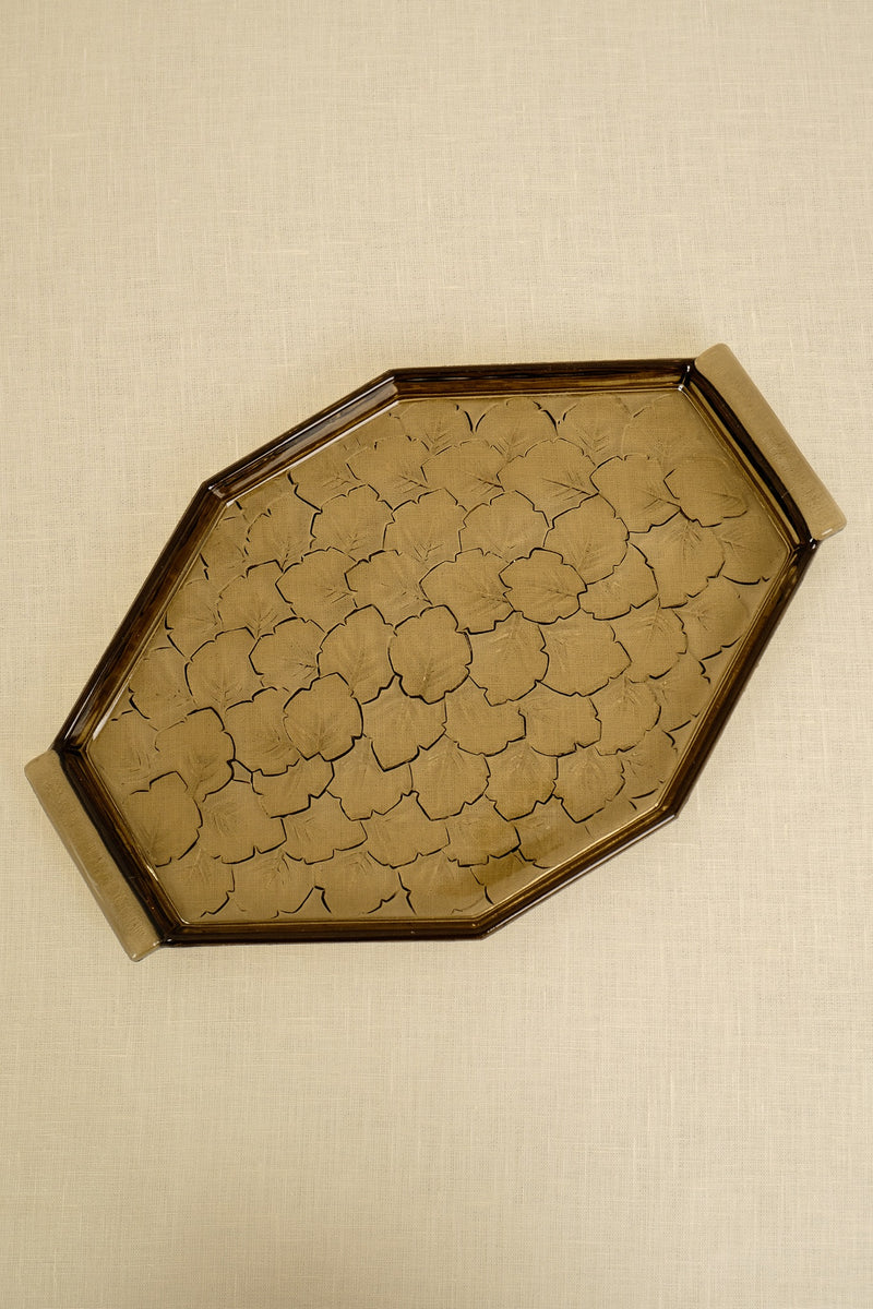 Art Deco Smoked Glass Serving Tray by Truffe Studio | The Oblist