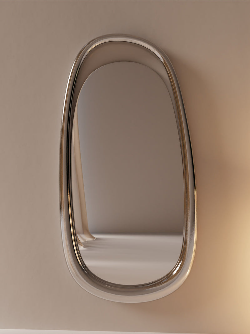 “Lago” Wall Mirror | Liquid Metal by Giselle Vanessa Johnson | The Oblist