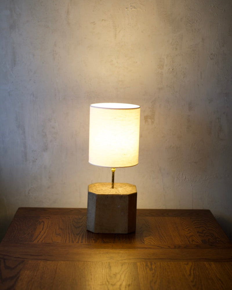 1960's Table Lamp by Out For Lunch | The Oblist — concrete base, warm light