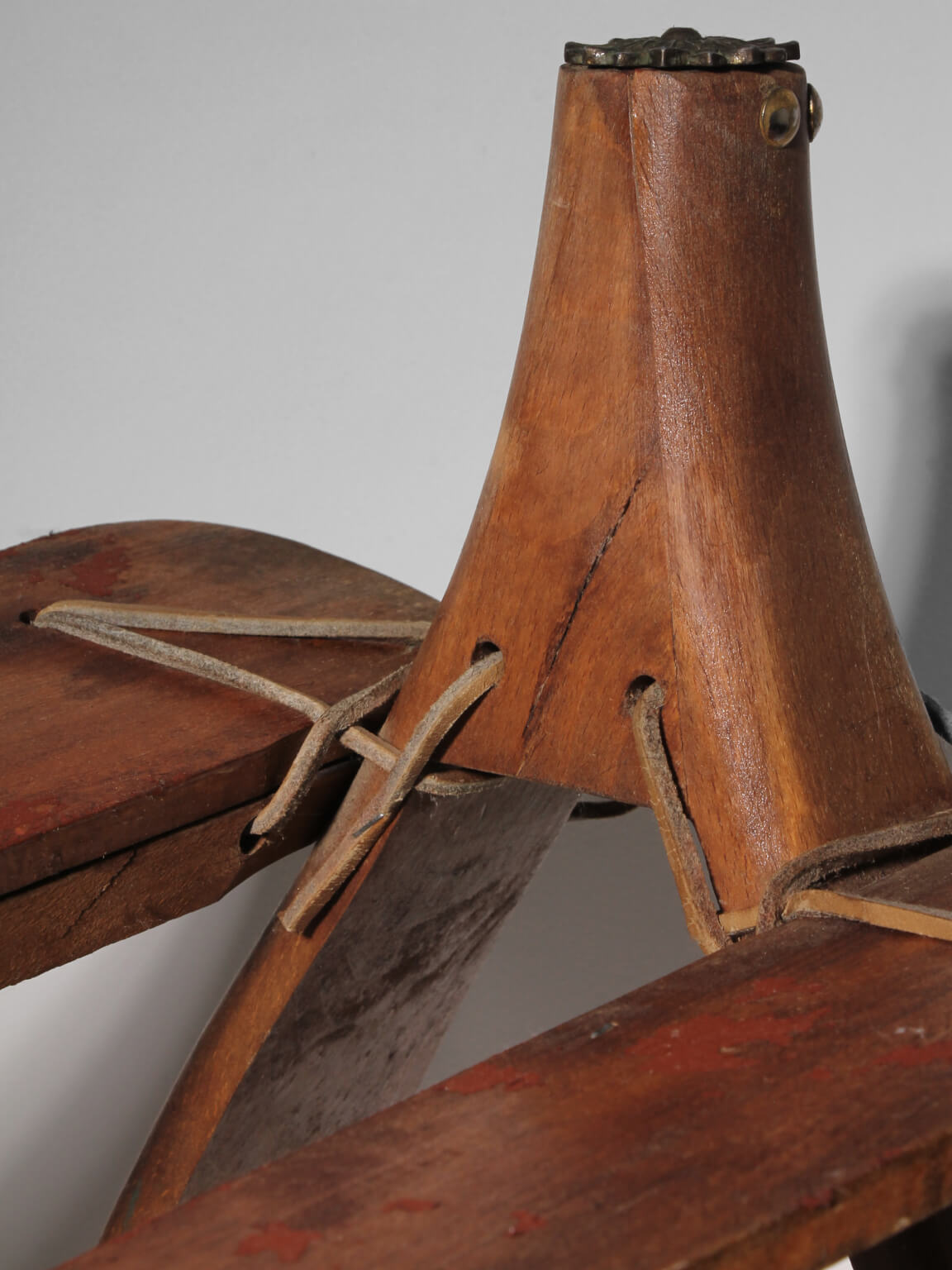 Cowhide Camel Saddle Stool — alternate view