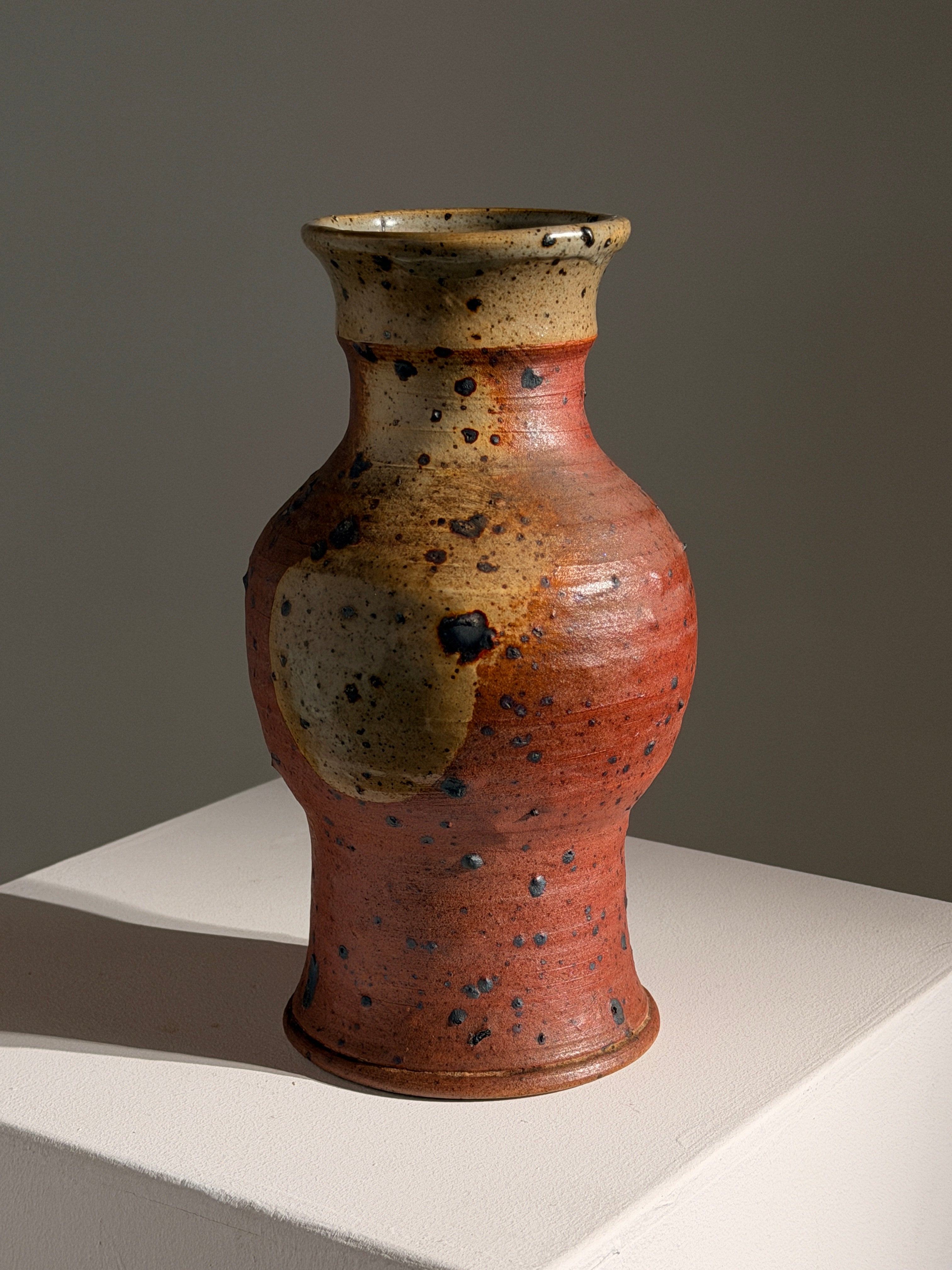Stoneware vase by Pierre Digan, La Borne, circa 1970 — side angle