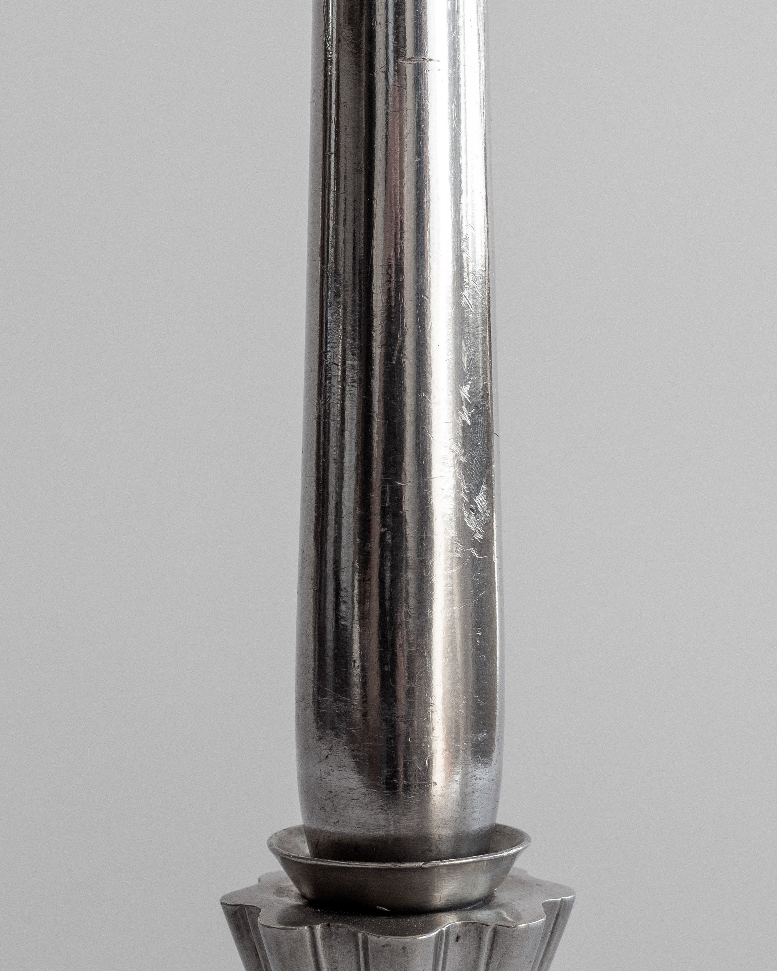 Art Deco Pewter Table Lamp, Denmark 1930s