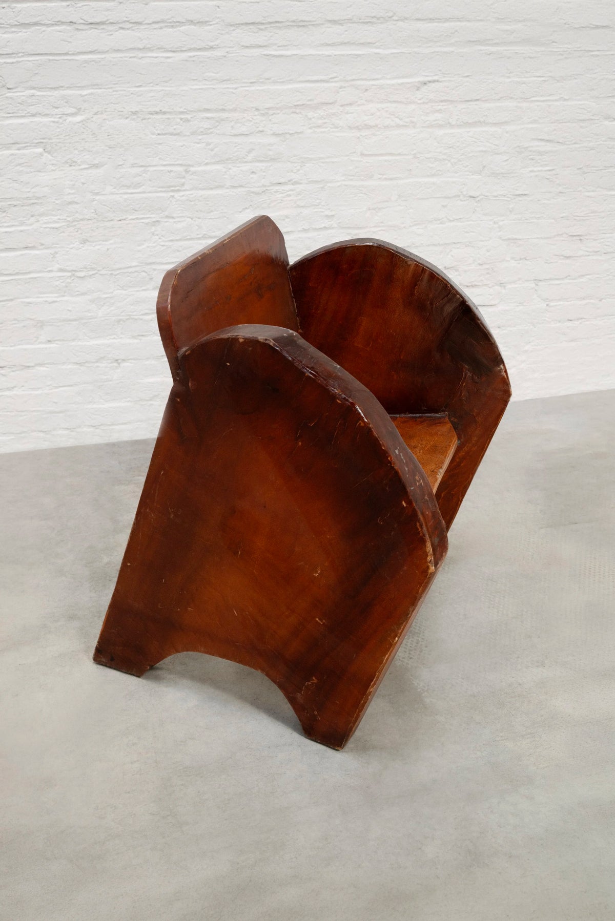 Sculptural Anthroposophical Wooden Armchair, circa 1940s — alternate view