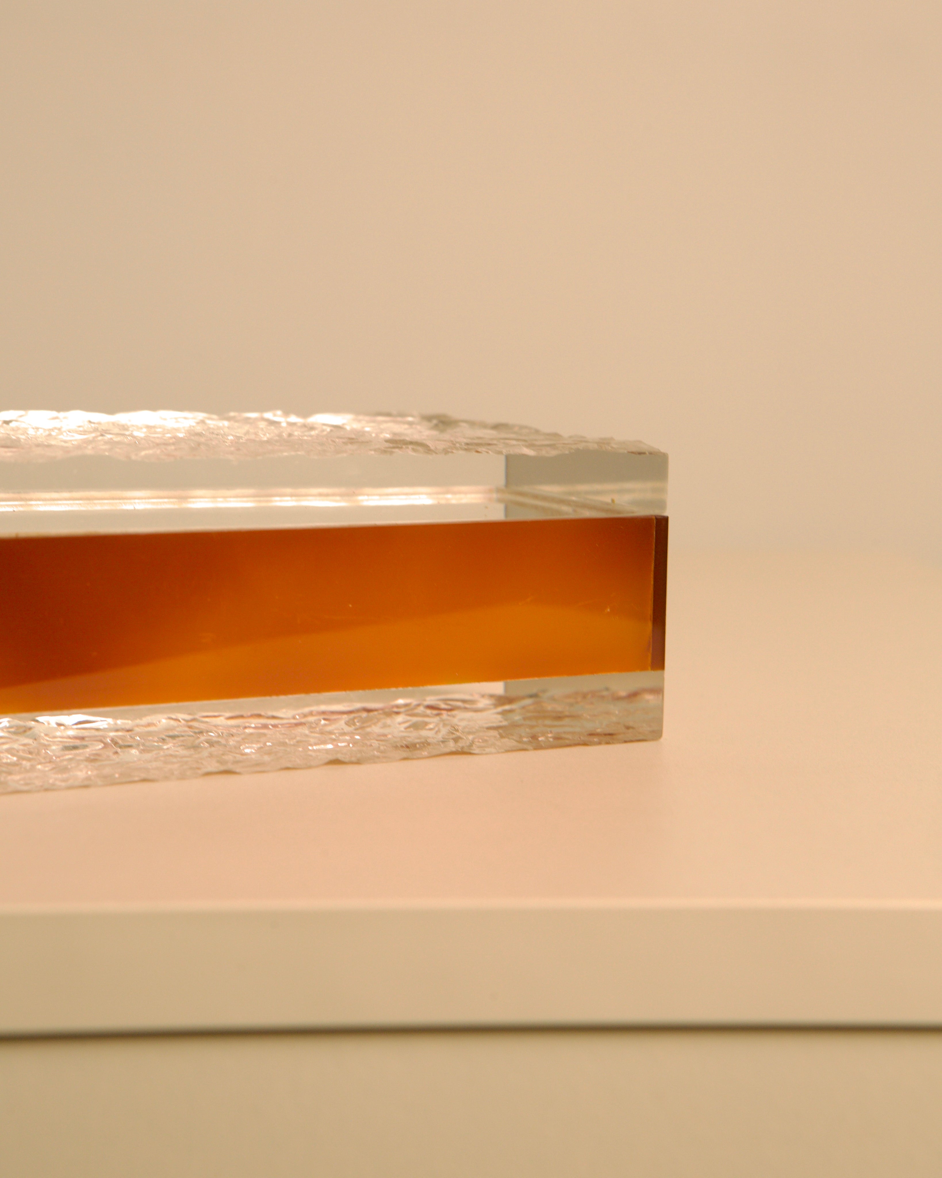 Italian Box in Smoked Plexiglass — angled view on white surface