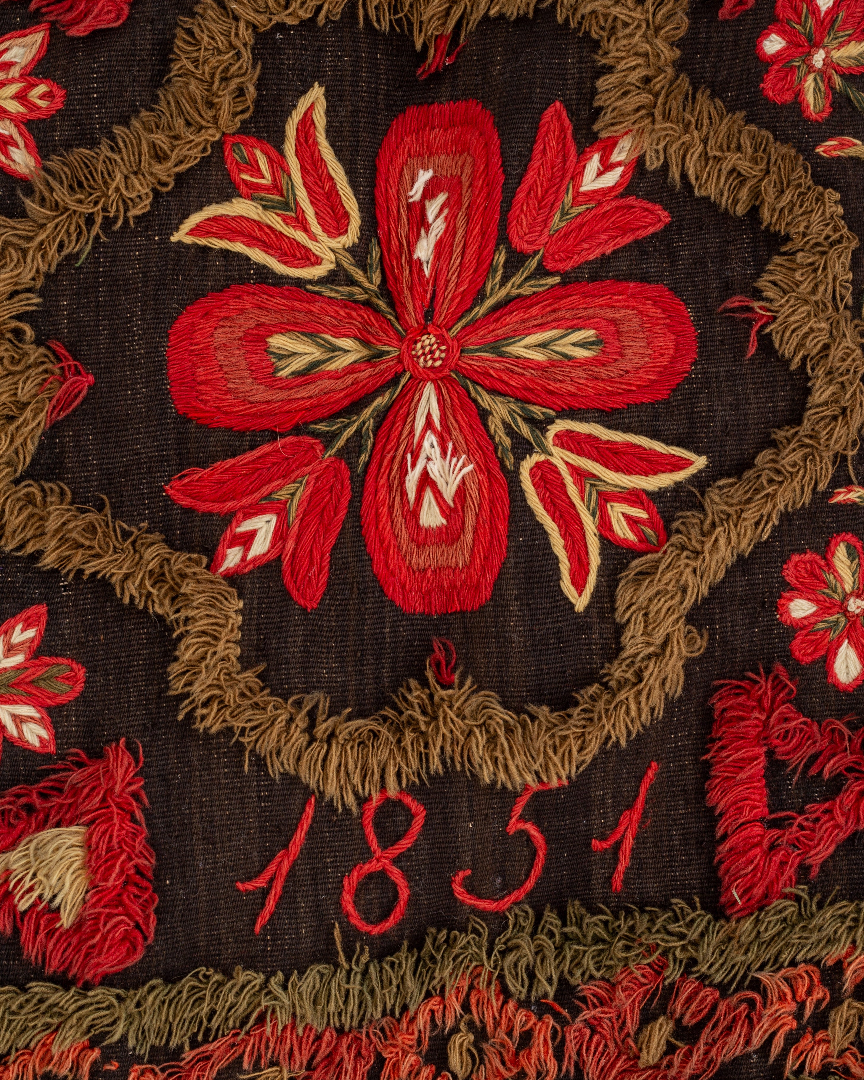 Antique Swedish Wedding Tapestry, 1851