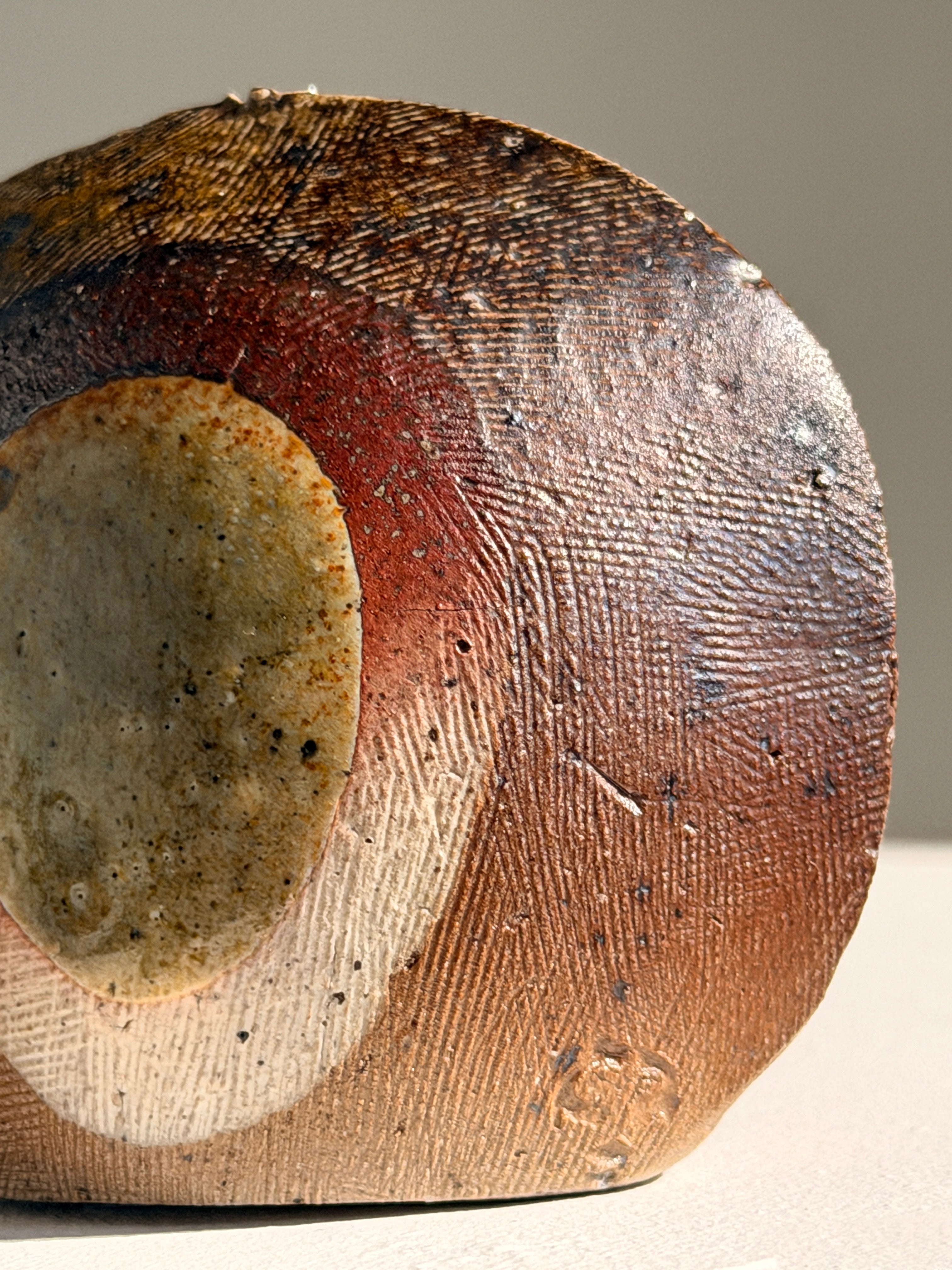 Rare Soliflore Vase by Gustave Tiffoche — top view highlighting textured ceramic surface
