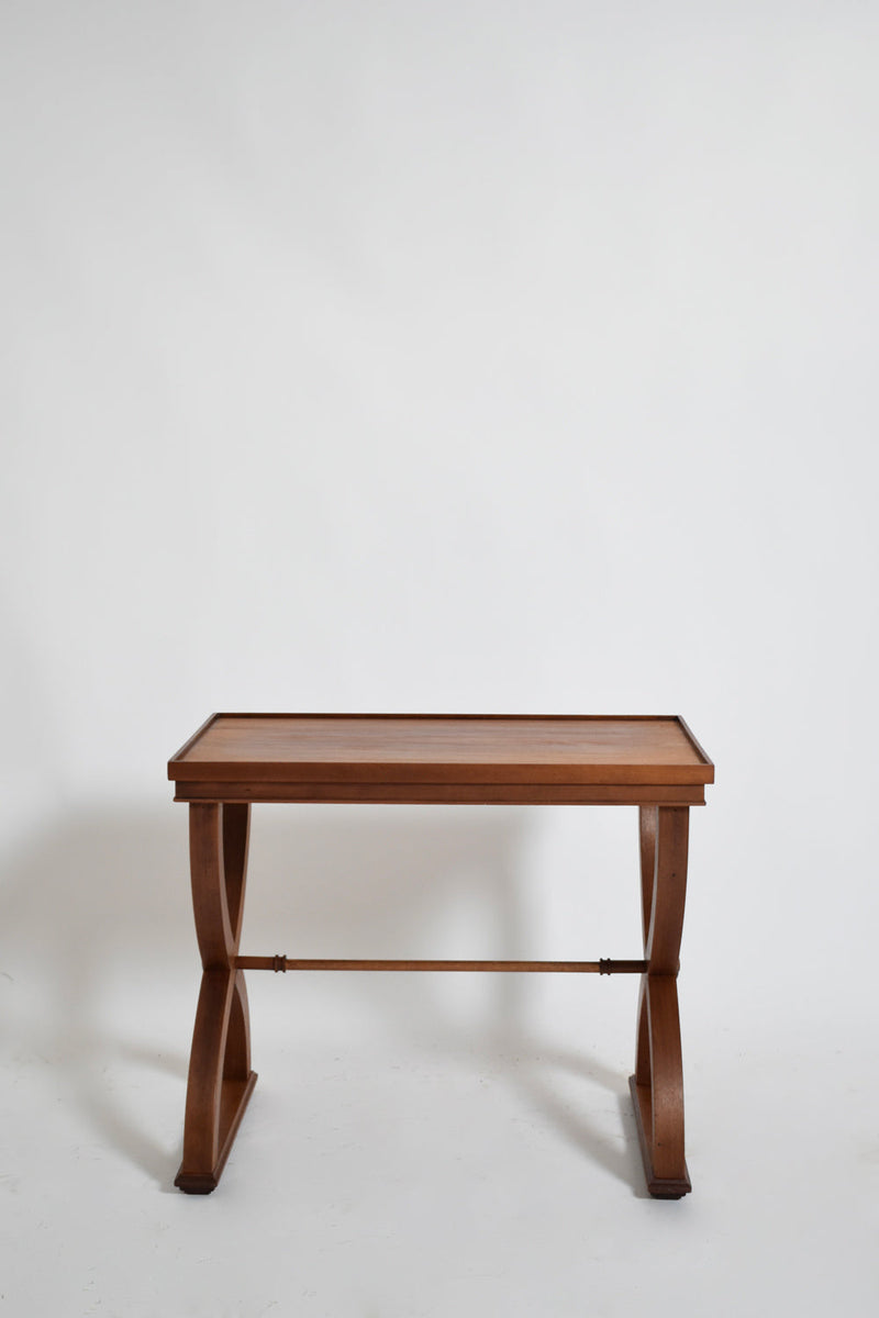 Curule neoclassical side table, 1940s — detail view