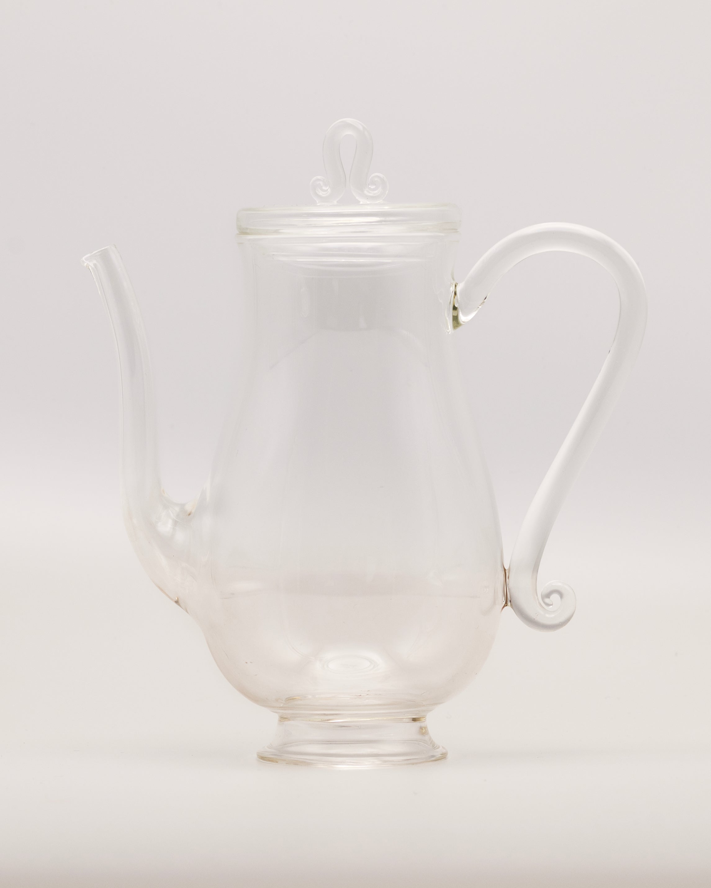 Bell Pot — side view of clear glass teapot