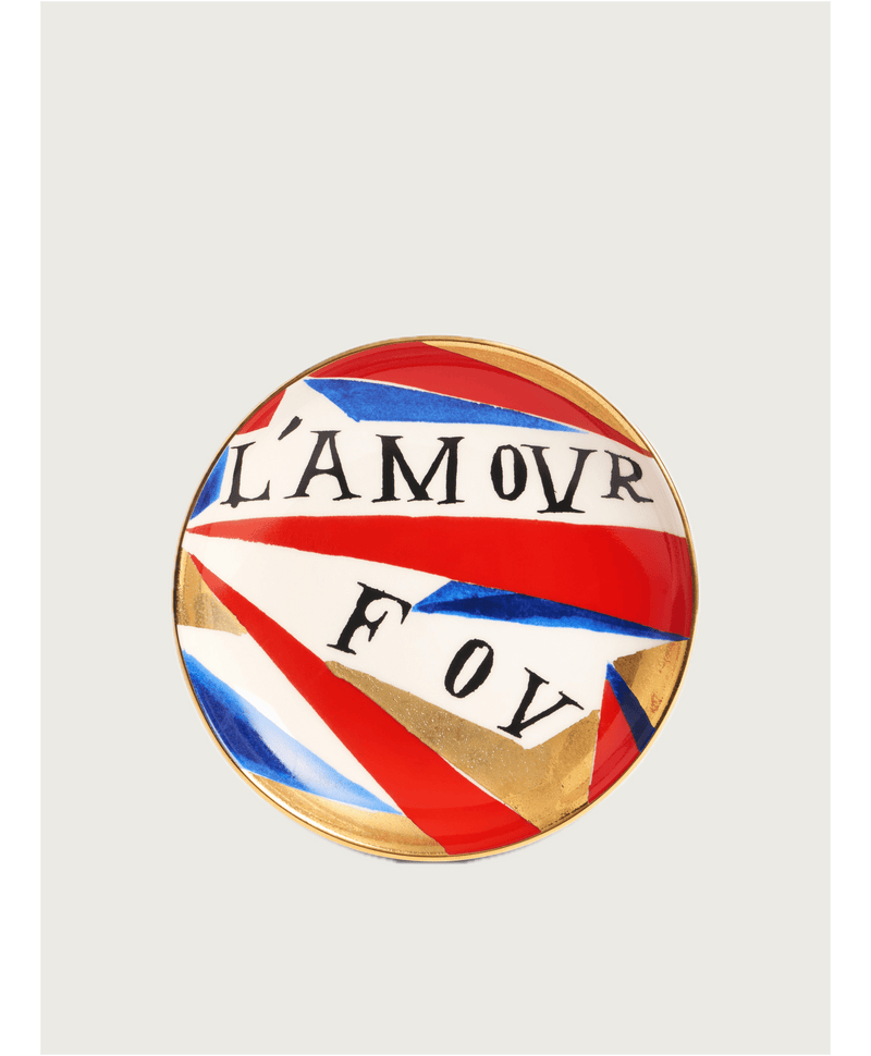 Ruan Hoffmann L'Amour Fou Plate by Lobjet | The Oblist — ceramic, red and blue design