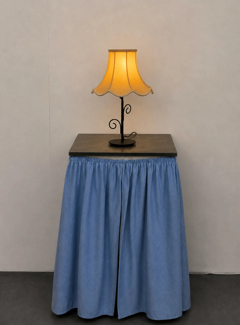 1970s French Vintage Spiral Wrought Iron Table Lamp — side angle