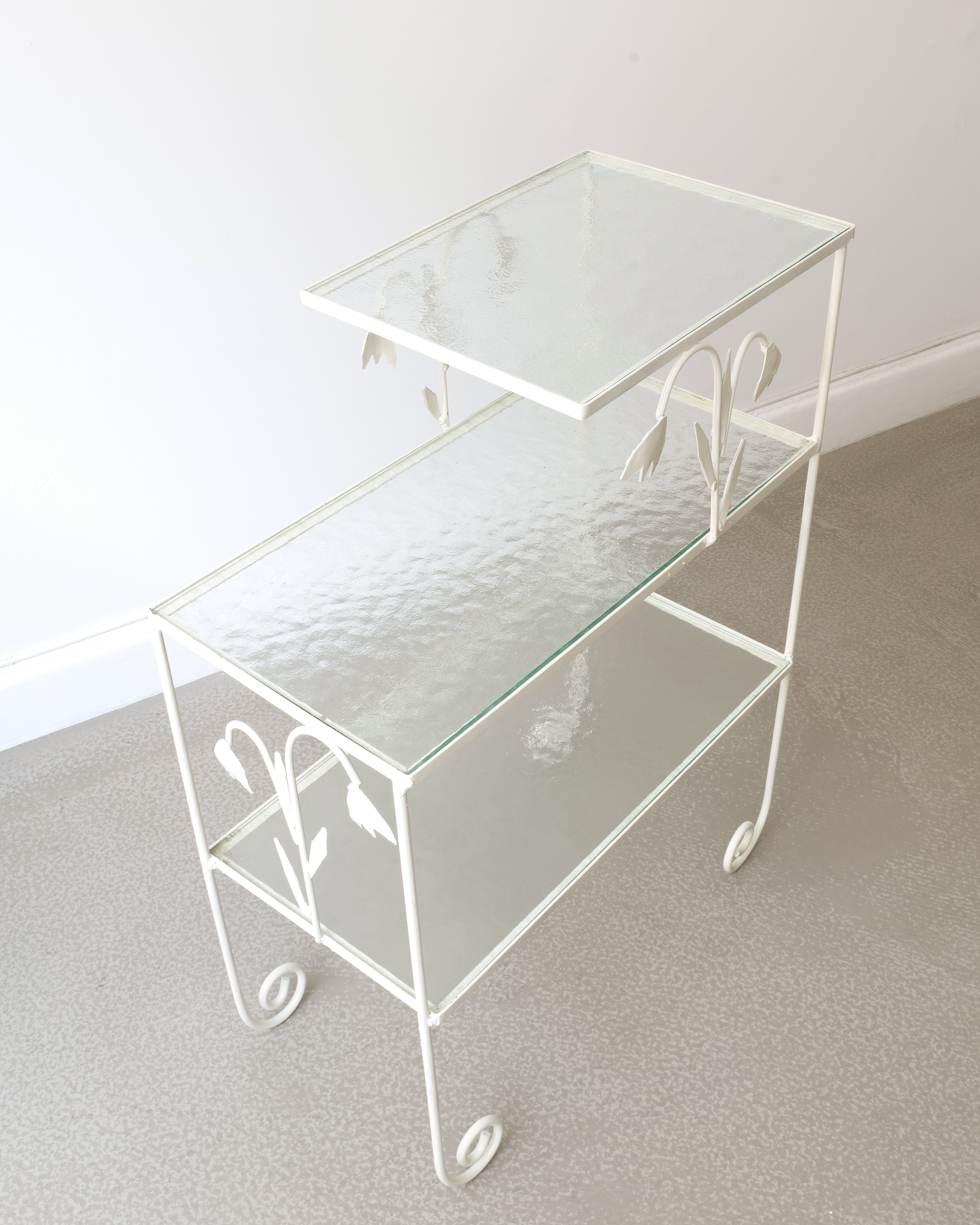 Tiered Metal Side Table Sweden 1940s