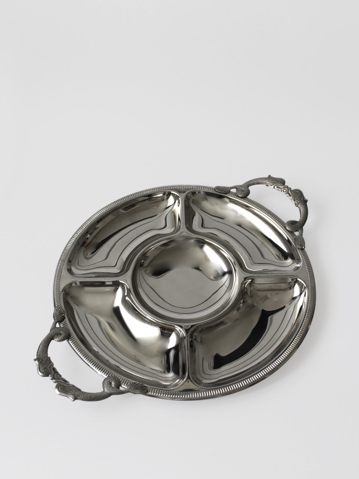 Plateau de service miroir Couzon Orfèvre, années 1970