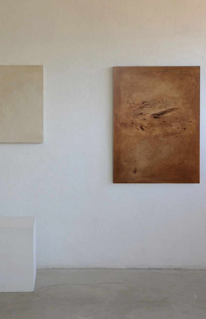 'Florentine chalk/wood' painting — side angle