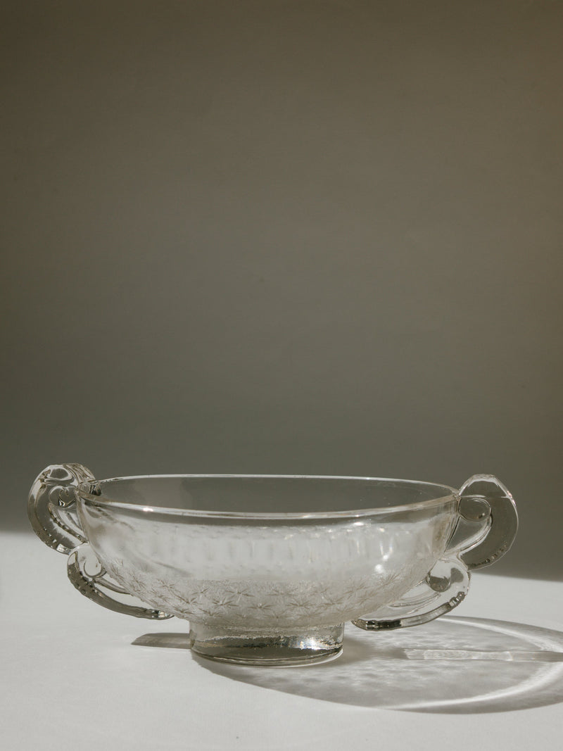 Art Deco Pierre d'Avesn for Daum Nancy Frosted Glass Starburst Bowl by Trove Paris | The Oblist