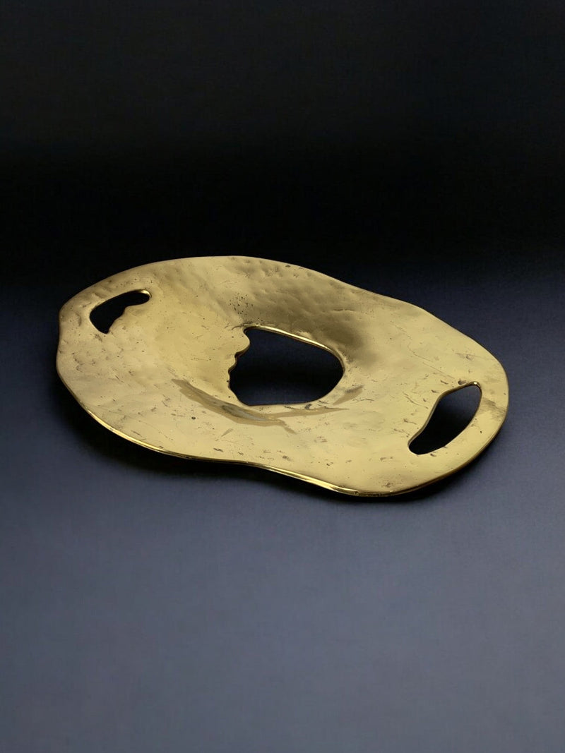 Brutalist Centerpiece by Leopold, Bronze & Lucite, Spain, 1970's | The Oblist — bronze artisan dish