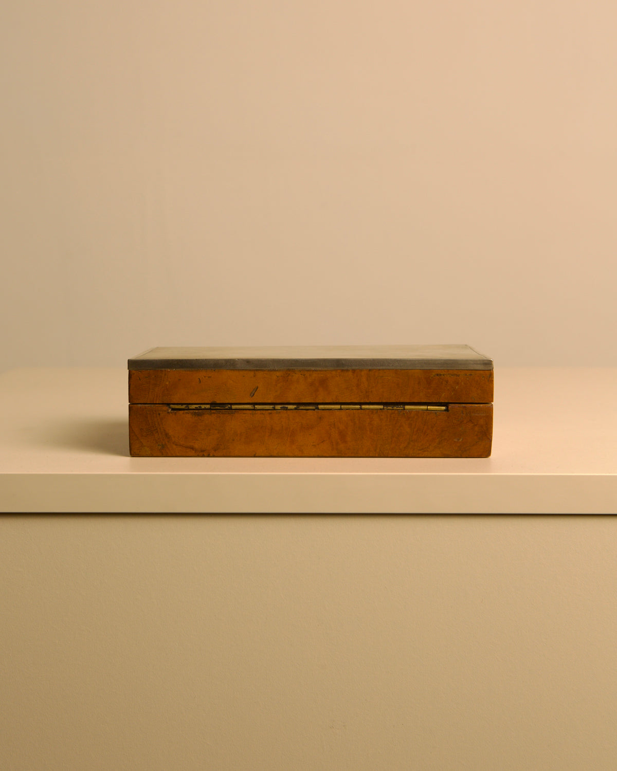 Italian wood and silver-lidded box, 1950s — alternate view