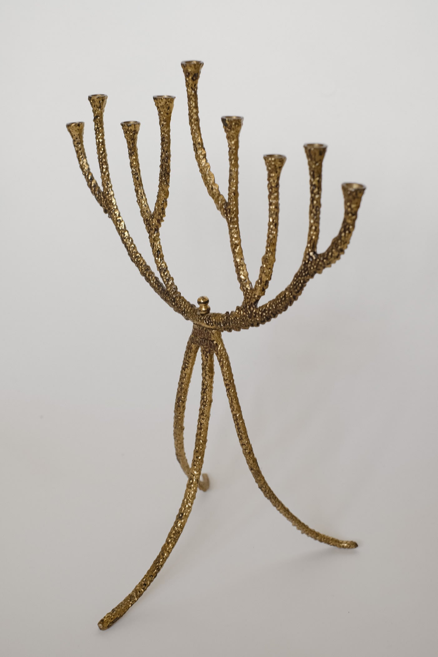 Rare Mid-Century Brutalist Bronze Candelabra — view 9