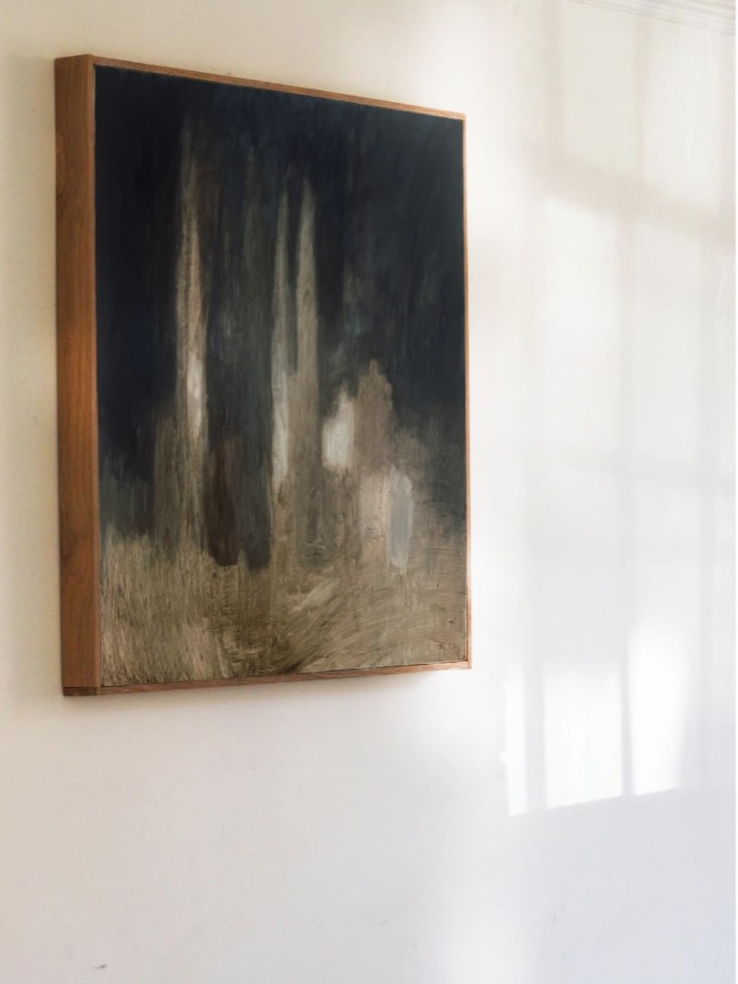Out of the shadows' Original Painting — side view against a light wall