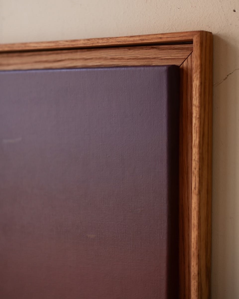 Midlight Sky #3 Painting — side angle showing wooden frame detail
