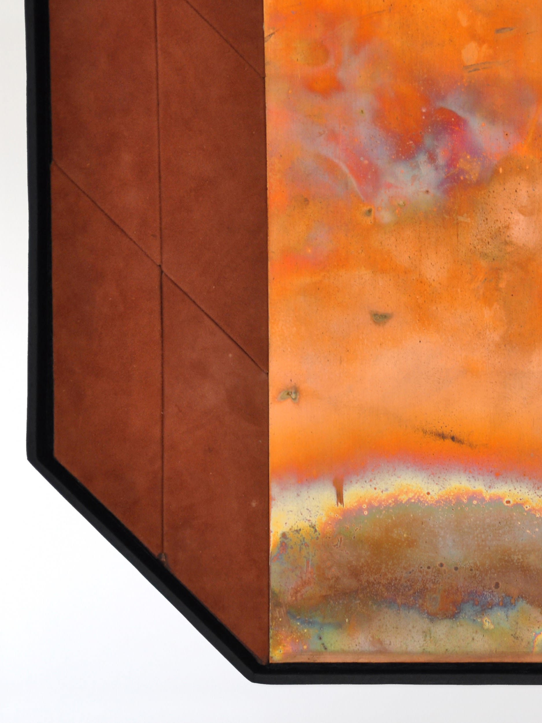 'Summer Piece' - Wall Sculpture in Copper and Leather — detail view