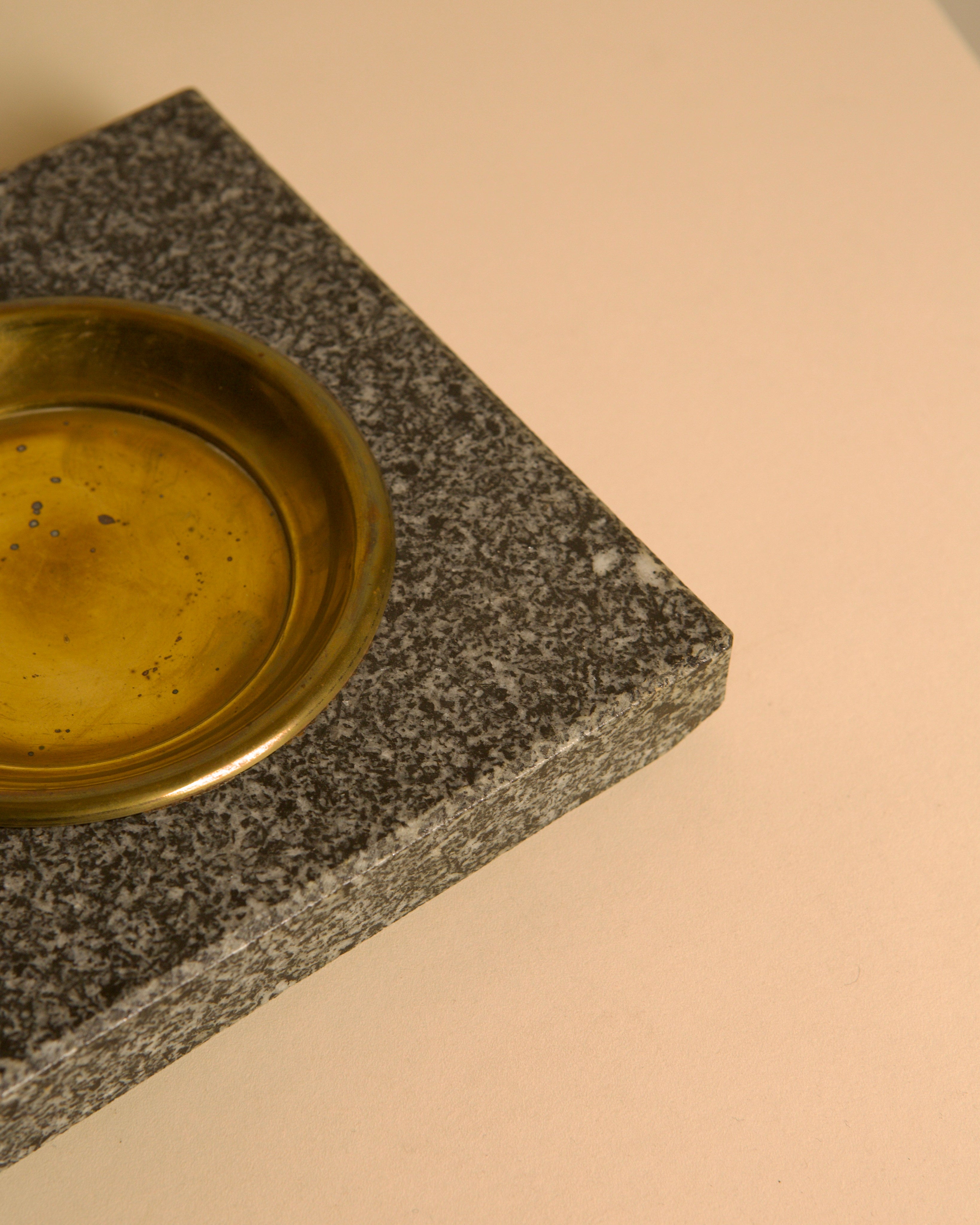 Italian granite and brass vide-poche, 1960s  — alternate view