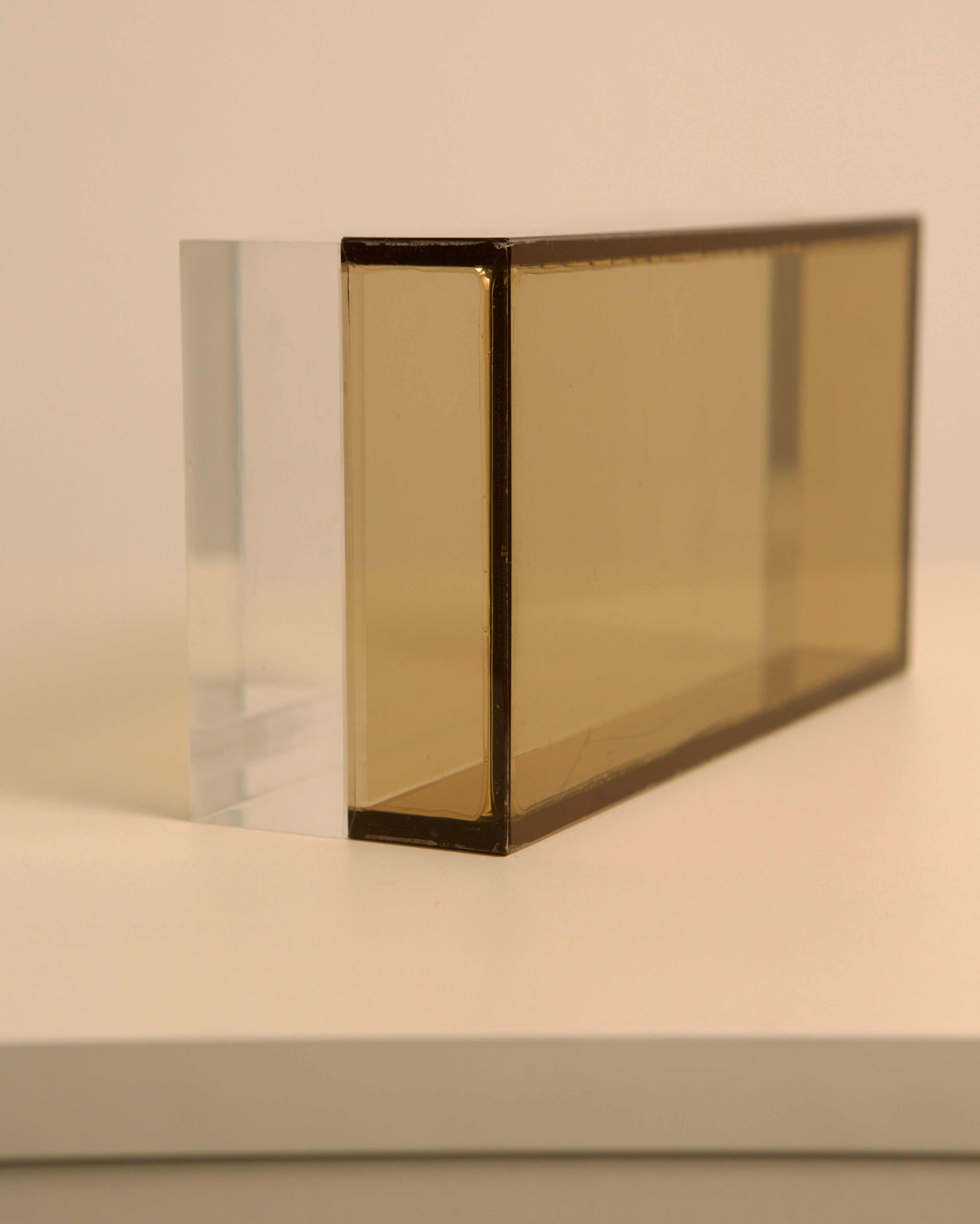 Italian Box in Smoked and Transparent Plexiglass 1970s